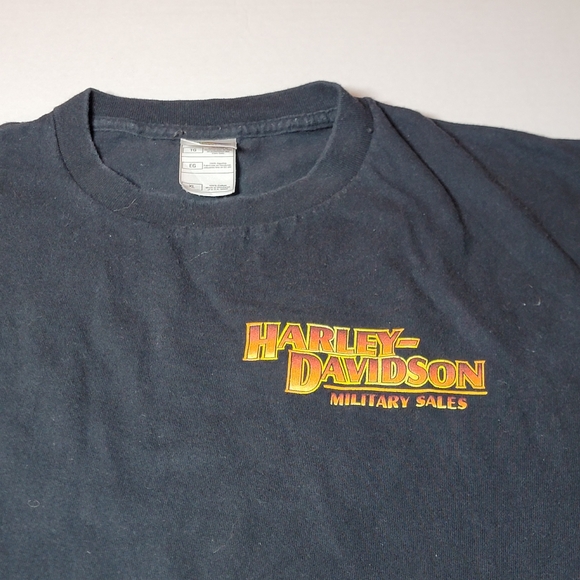 Harley-Davidson Military Sales T-Shirt Men XL Patriotic Plane Biker Motorcycle - Picture 2 of 7